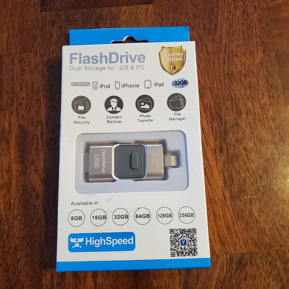 32G Flash Drive Transfer Photos Files from iPhone iPad to Computer New in Box